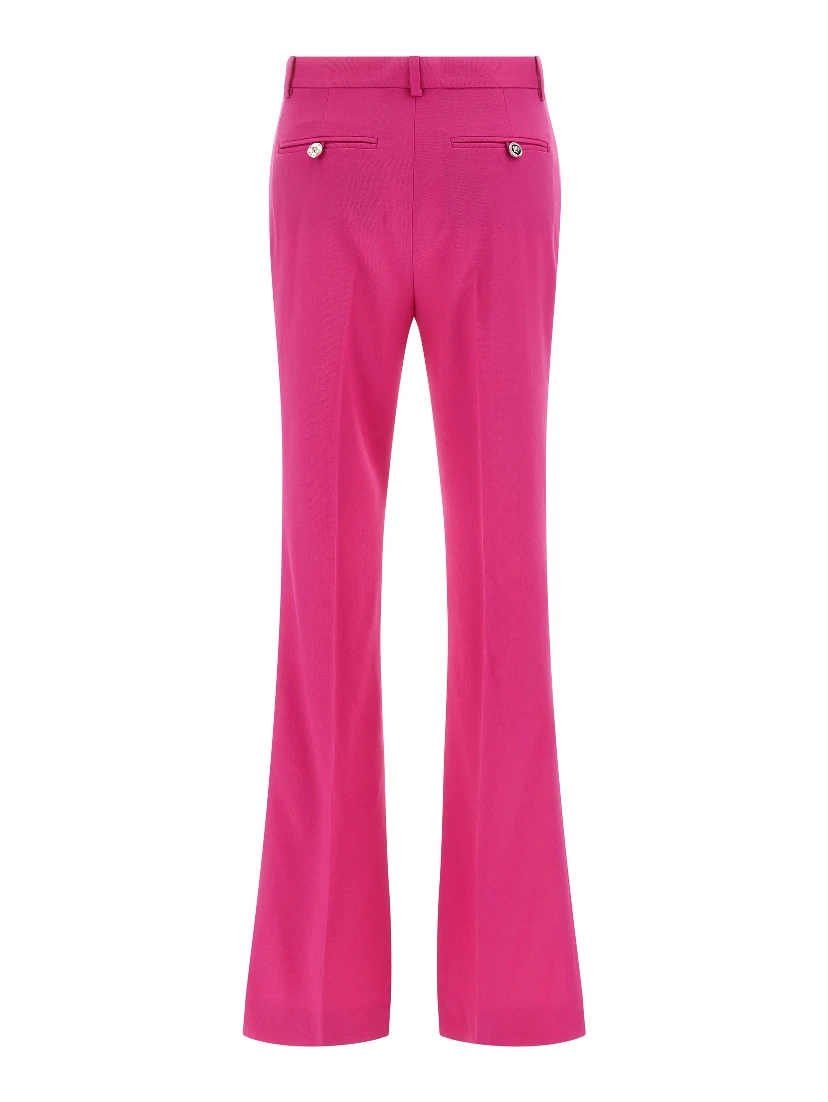 Fuchsia Virgin Wool Flared Pants