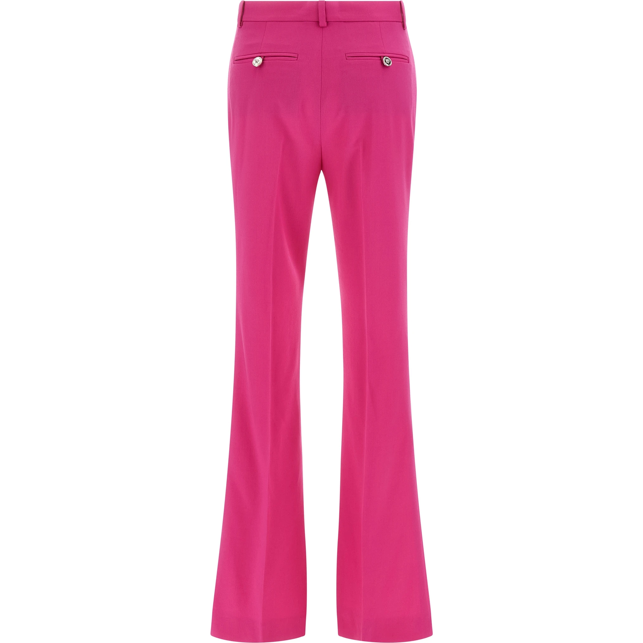 Fuchsia Virgin Wool Flared Pants