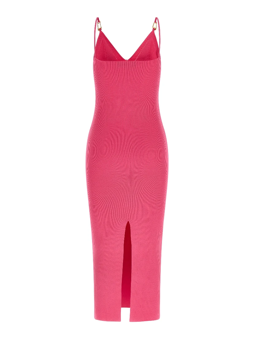 Fuchsia Viscose Midi Dress
