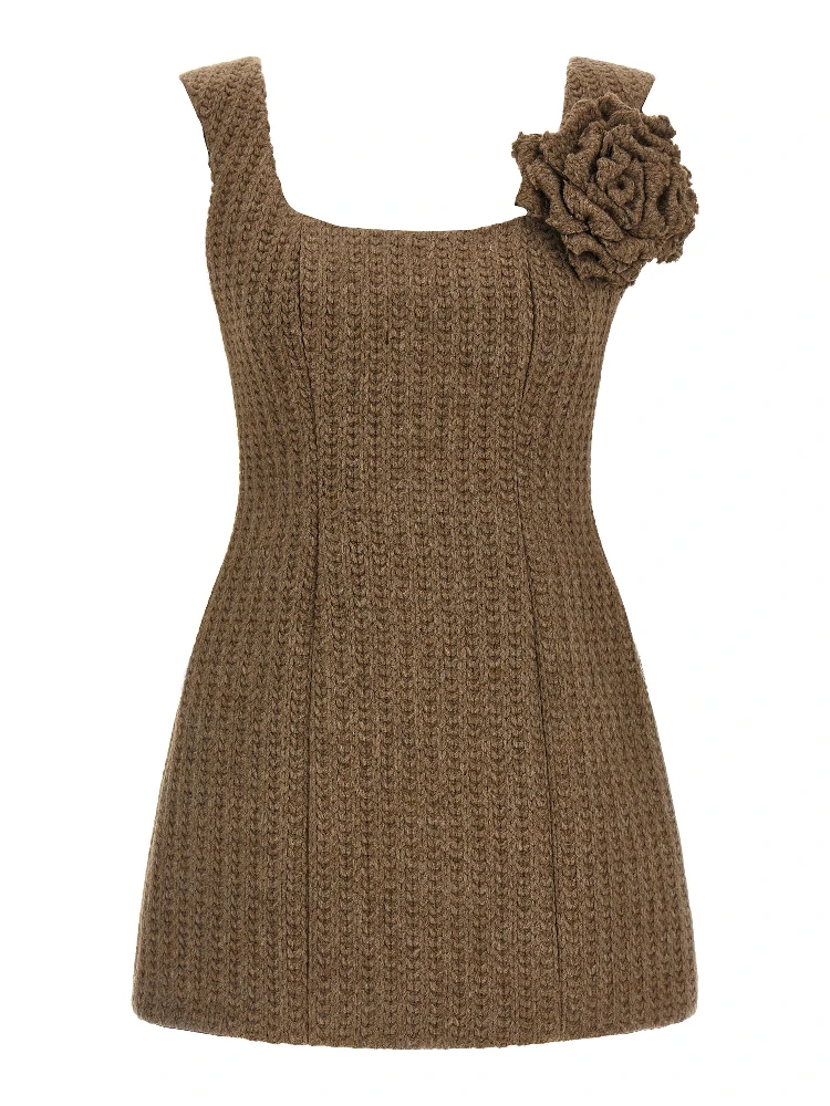 Brown Marabou Short Dress