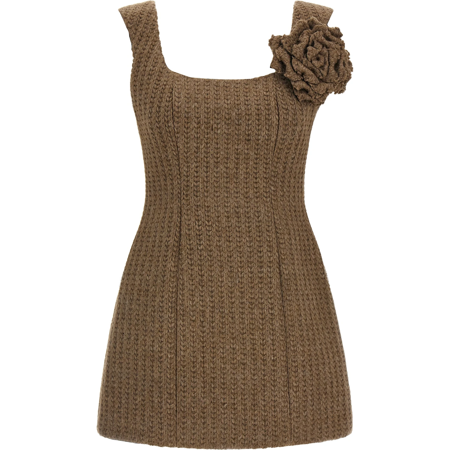 Brown Marabou Short Dress