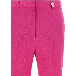 Fuchsia Virgin Wool Flared Pants
