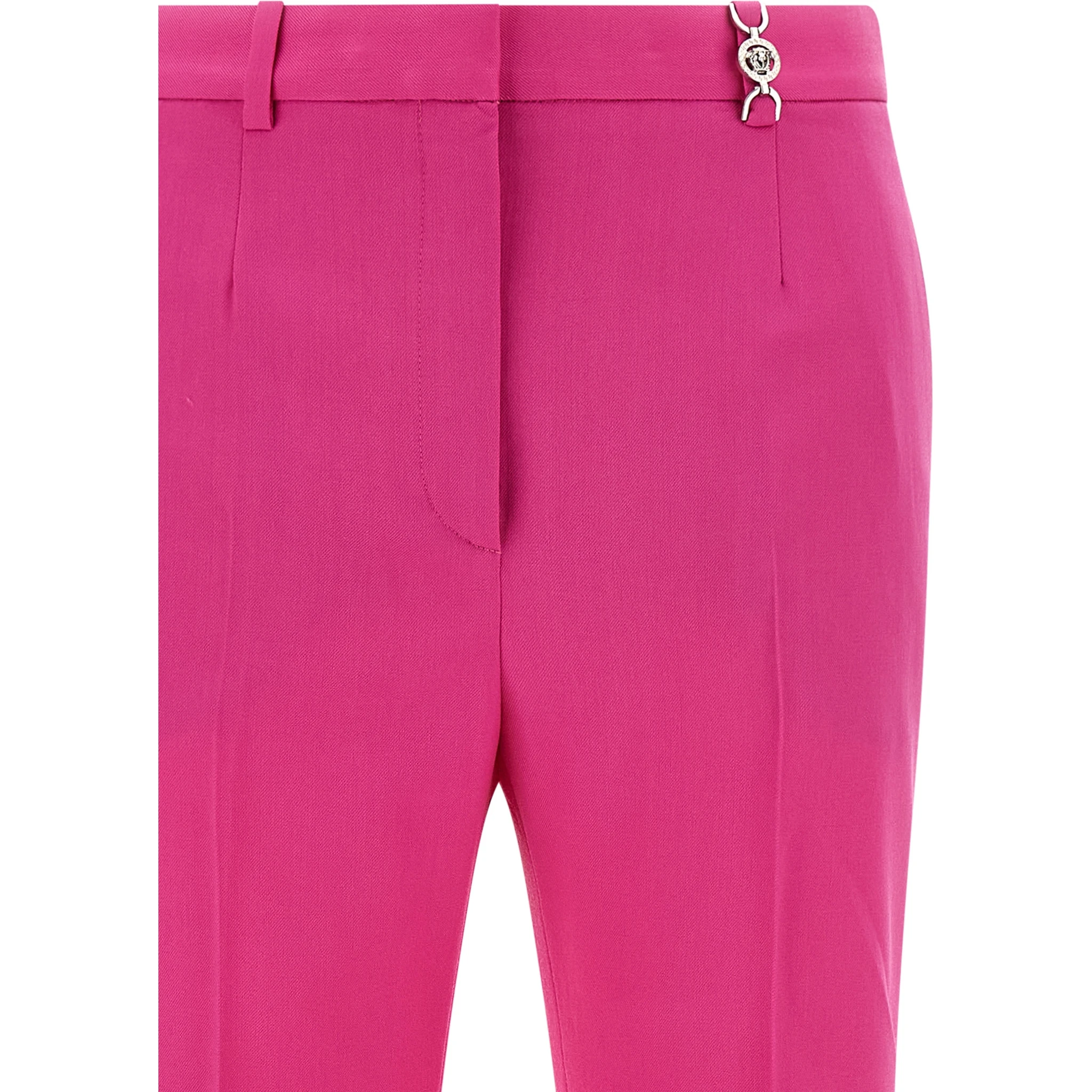 Fuchsia Virgin Wool Flared Pants
