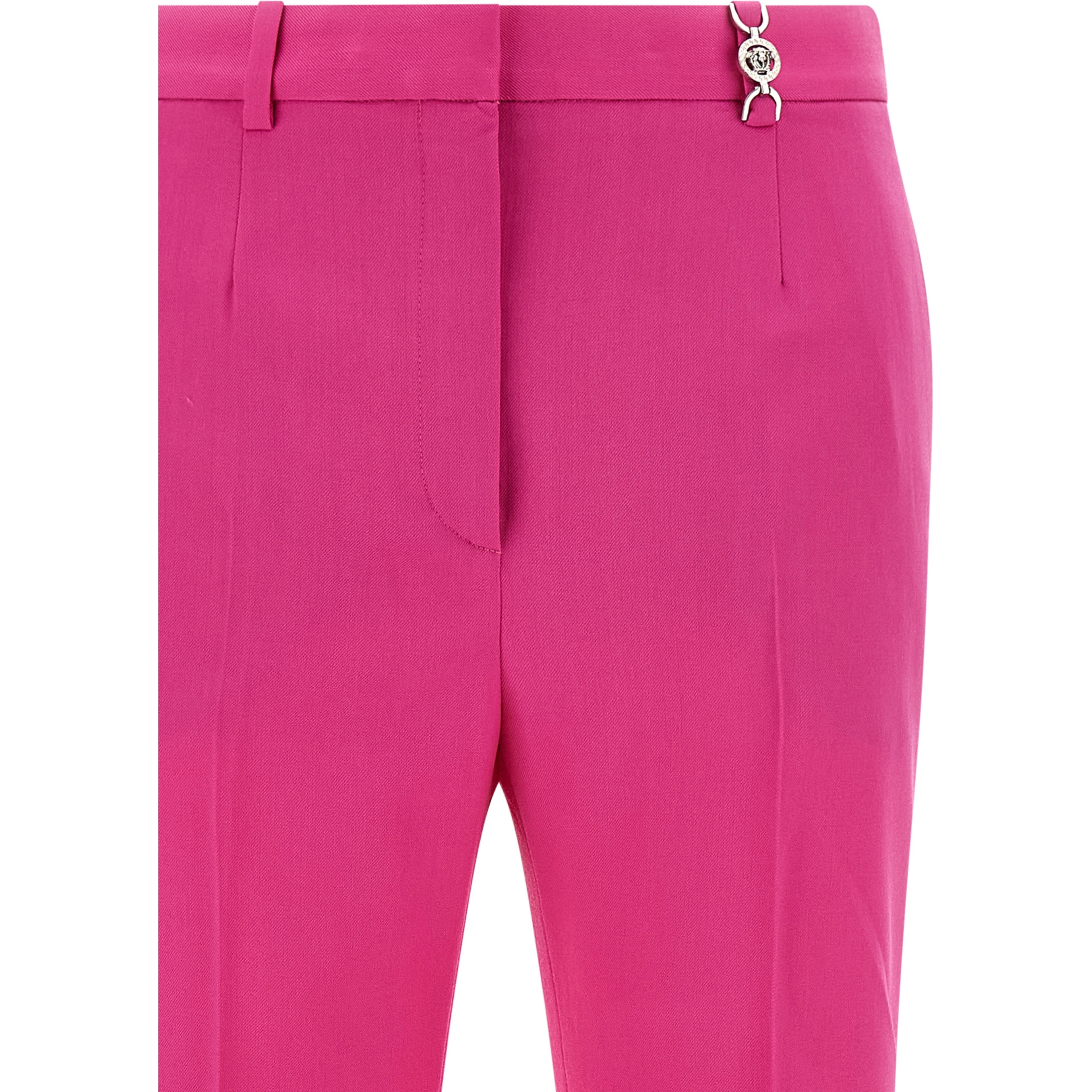 Fuchsia Virgin Wool Flared Pants