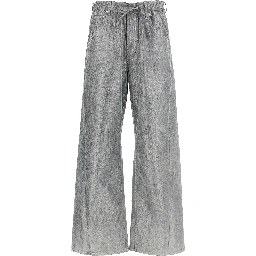Silver Cotton Jeans Denim