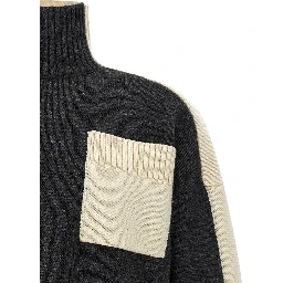 Gray Elastane Cardigan