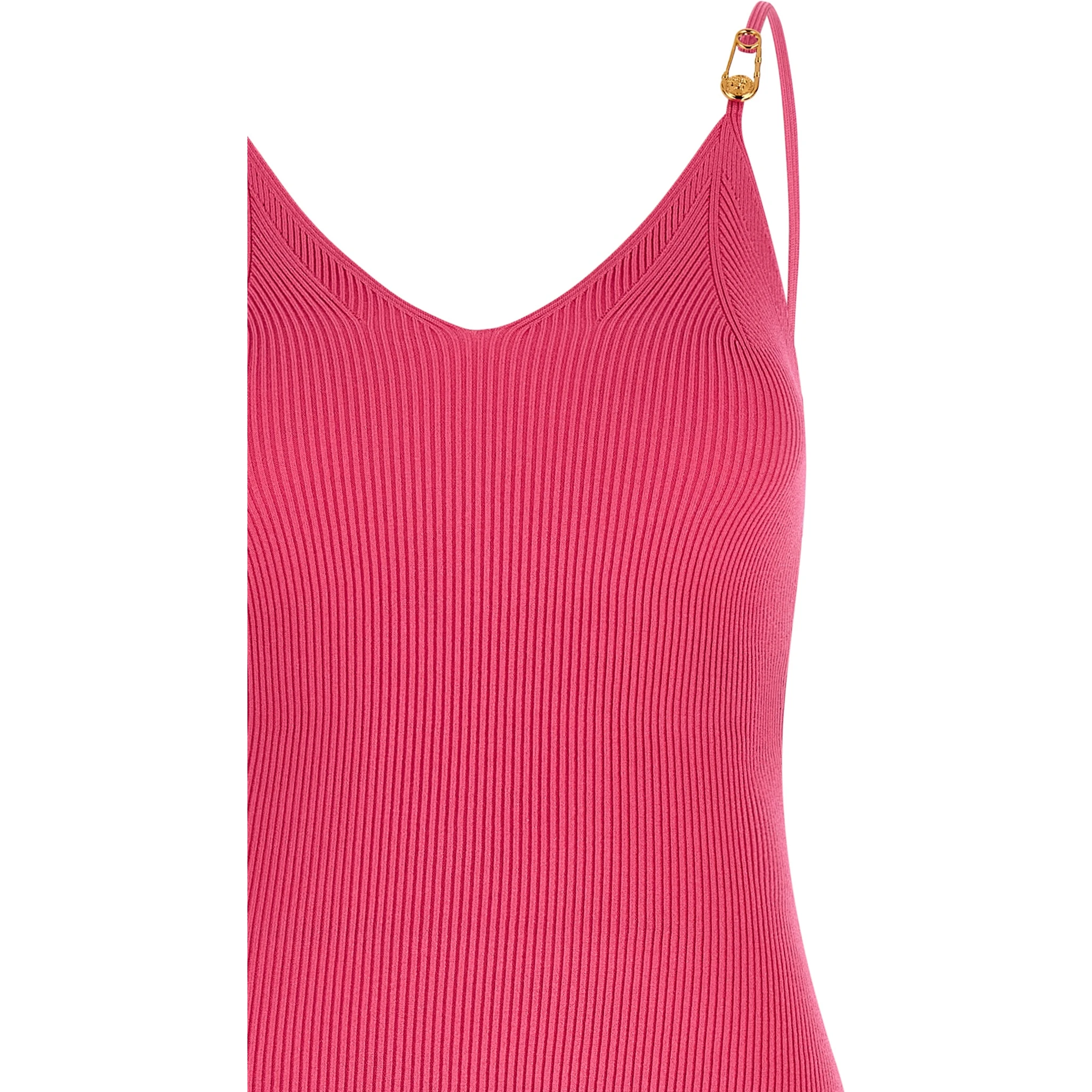 Fuchsia Viscose Midi Dress