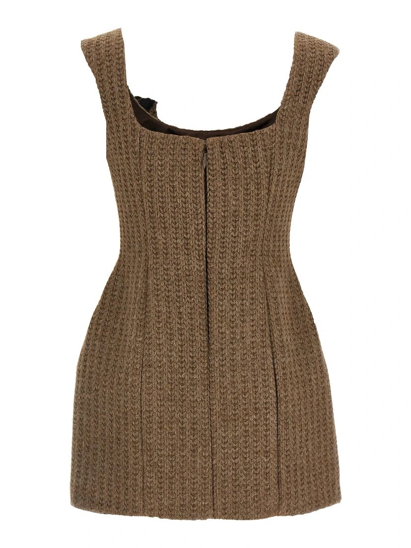 Brown Marabou Short Dress