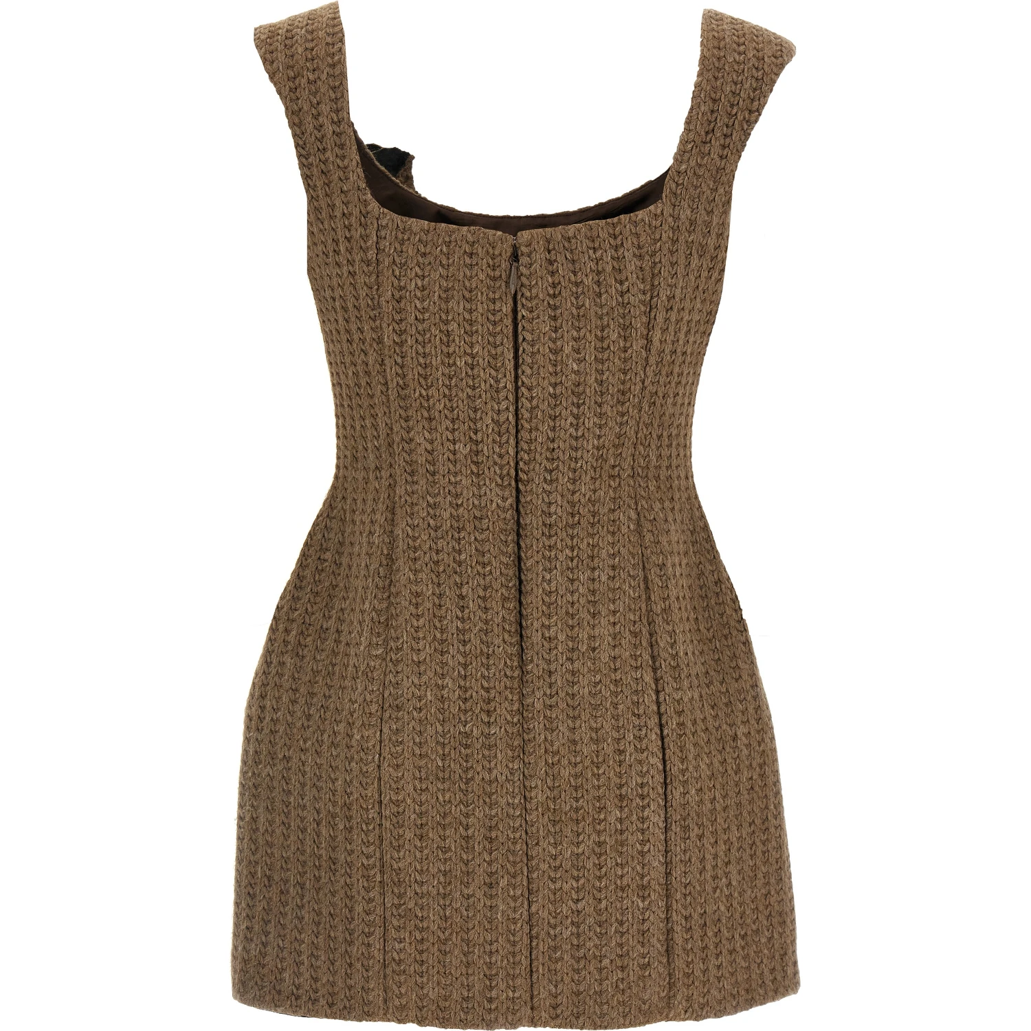 Brown Marabou Short Dress