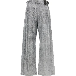 Silver Cotton Jeans Denim