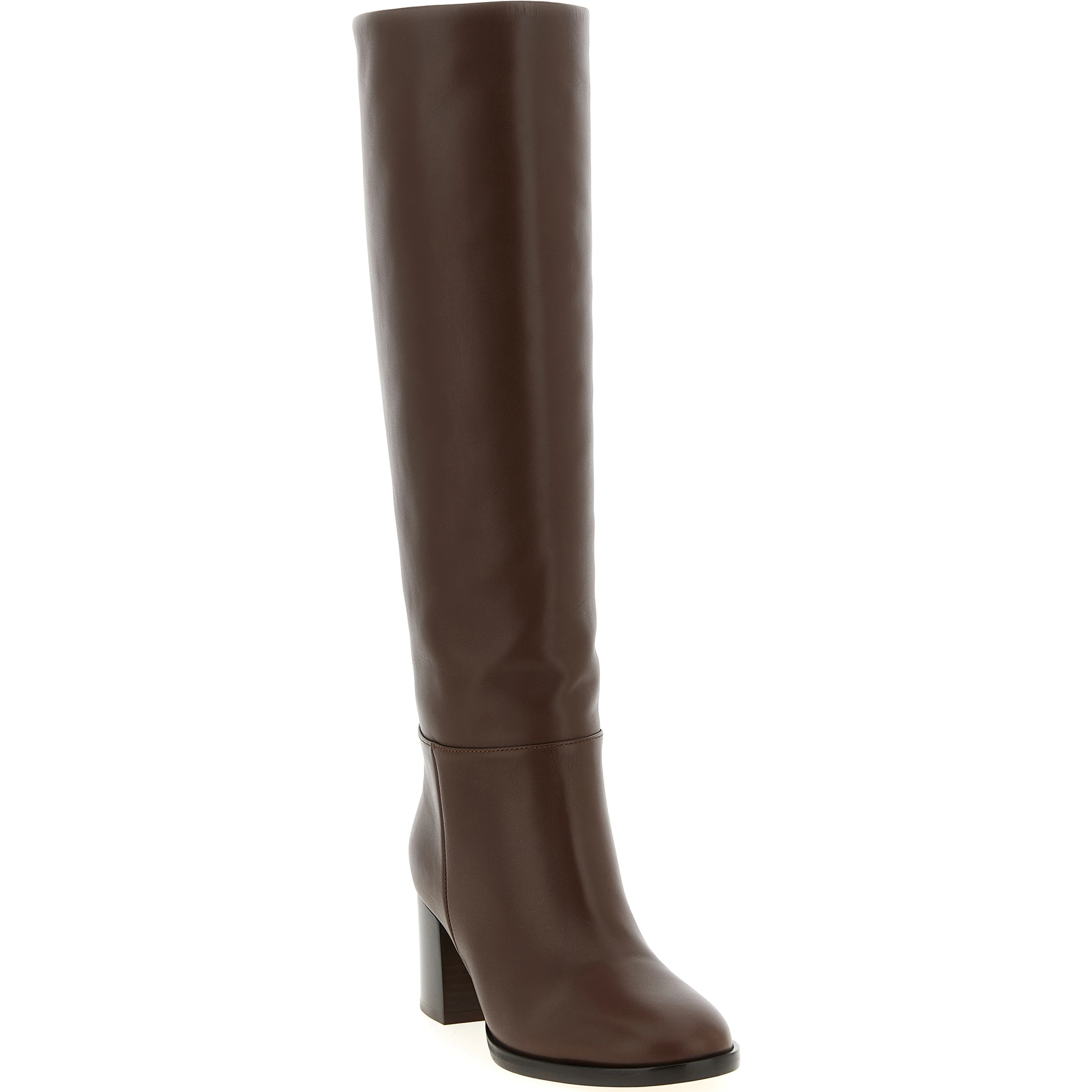 Brown Calfskin Over The Knee