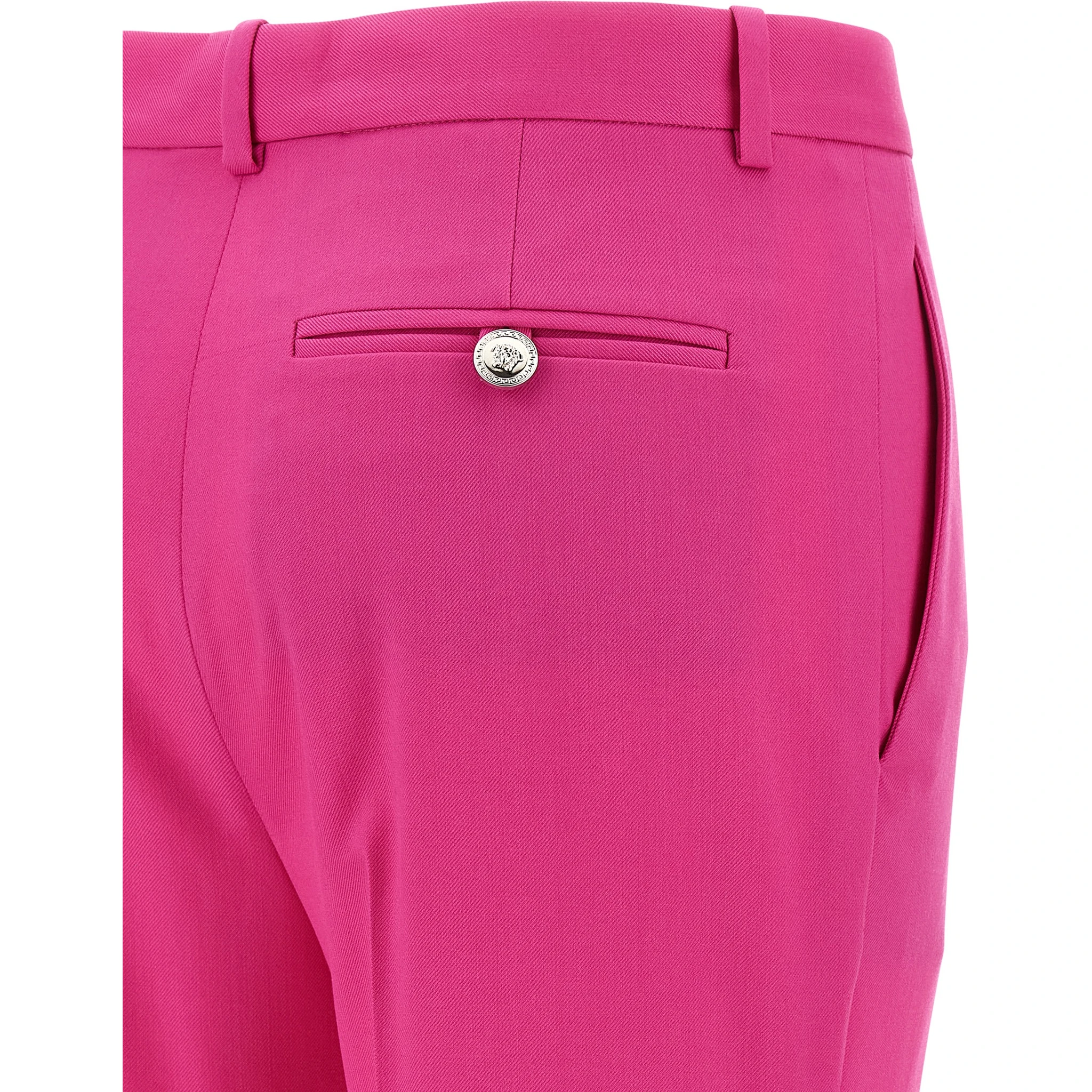 Fuchsia Virgin Wool Flared Pants