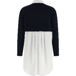 Blue Viscose Short Dress