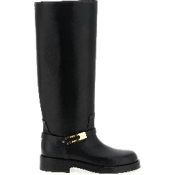 Black Calfskin Over The Knee