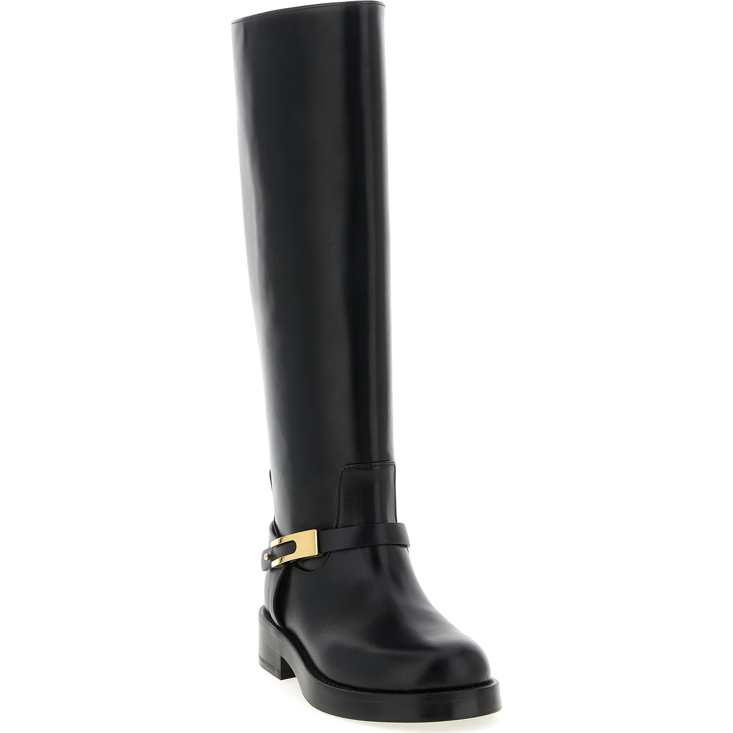 Black Calfskin Over The Knee
