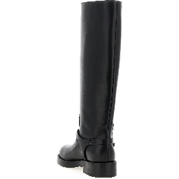 Black Calfskin Over The Knee