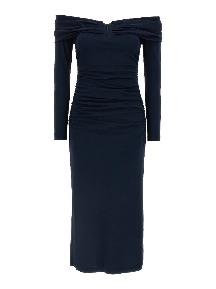Blue Marabou Midi Dress