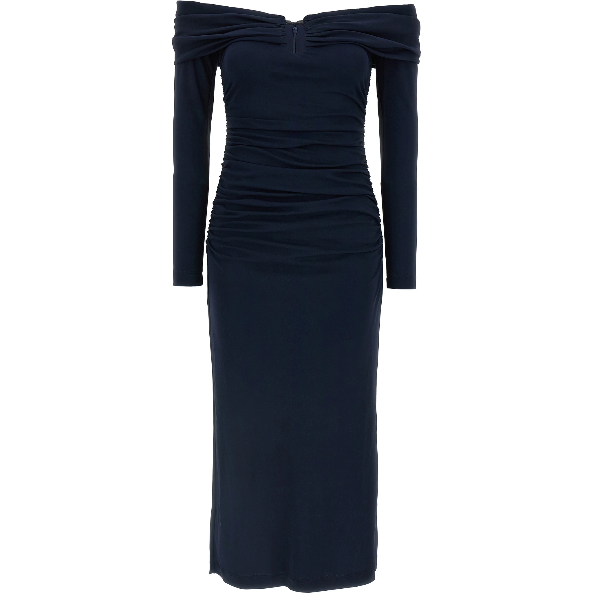 Blue Marabou Midi Dress