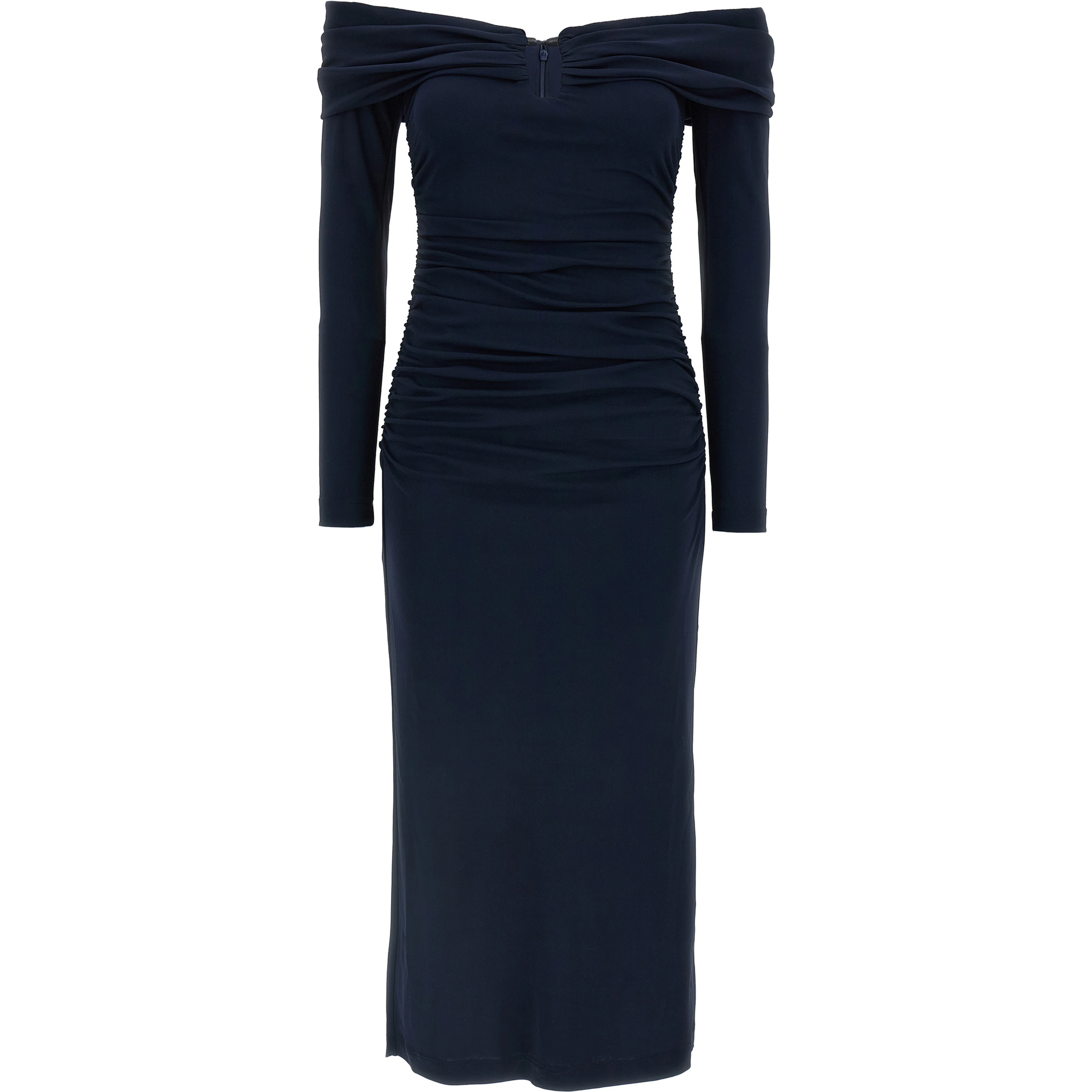 Blue Marabou Midi Dress