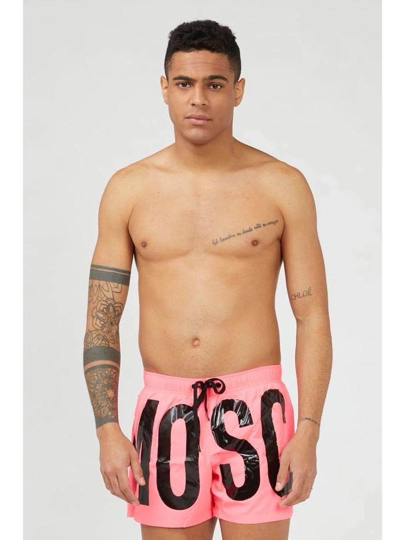 Fuchsia Polyester Swim Shorts
