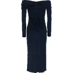 Blue Marabou Midi Dress