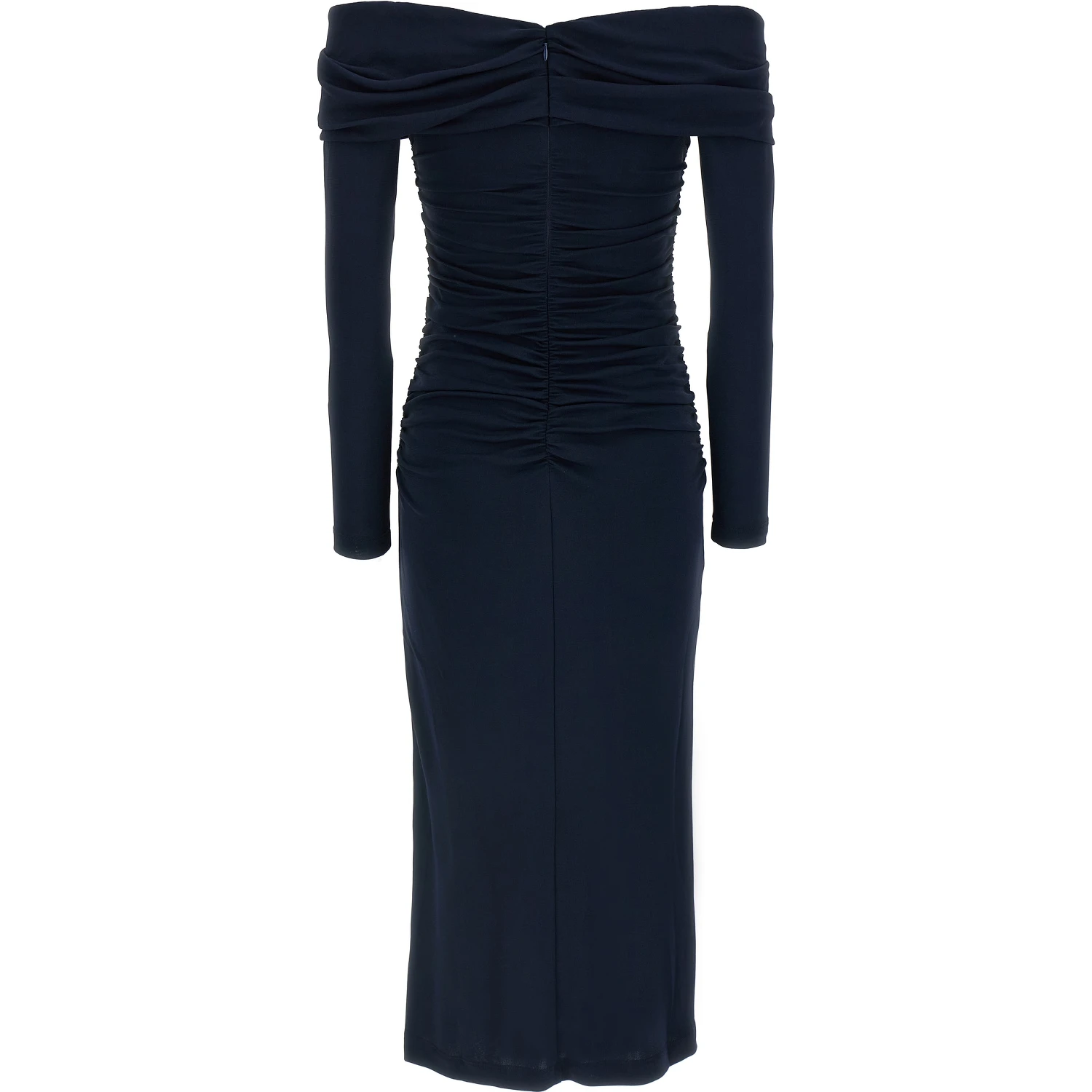 Blue Marabou Midi Dress