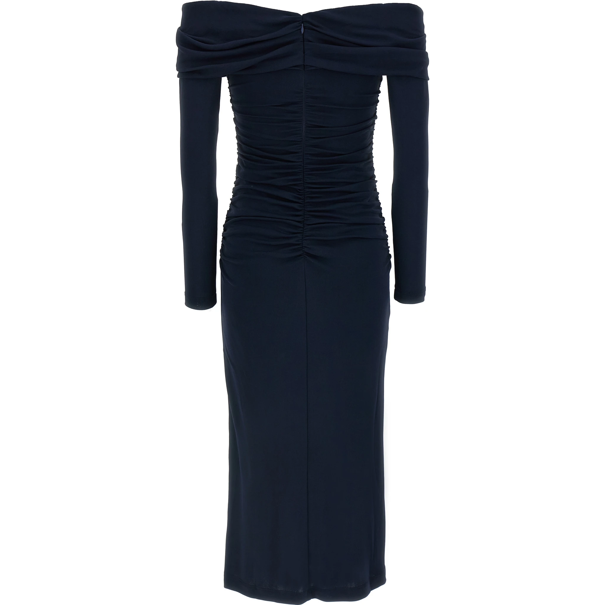 Blue Marabou Midi Dress