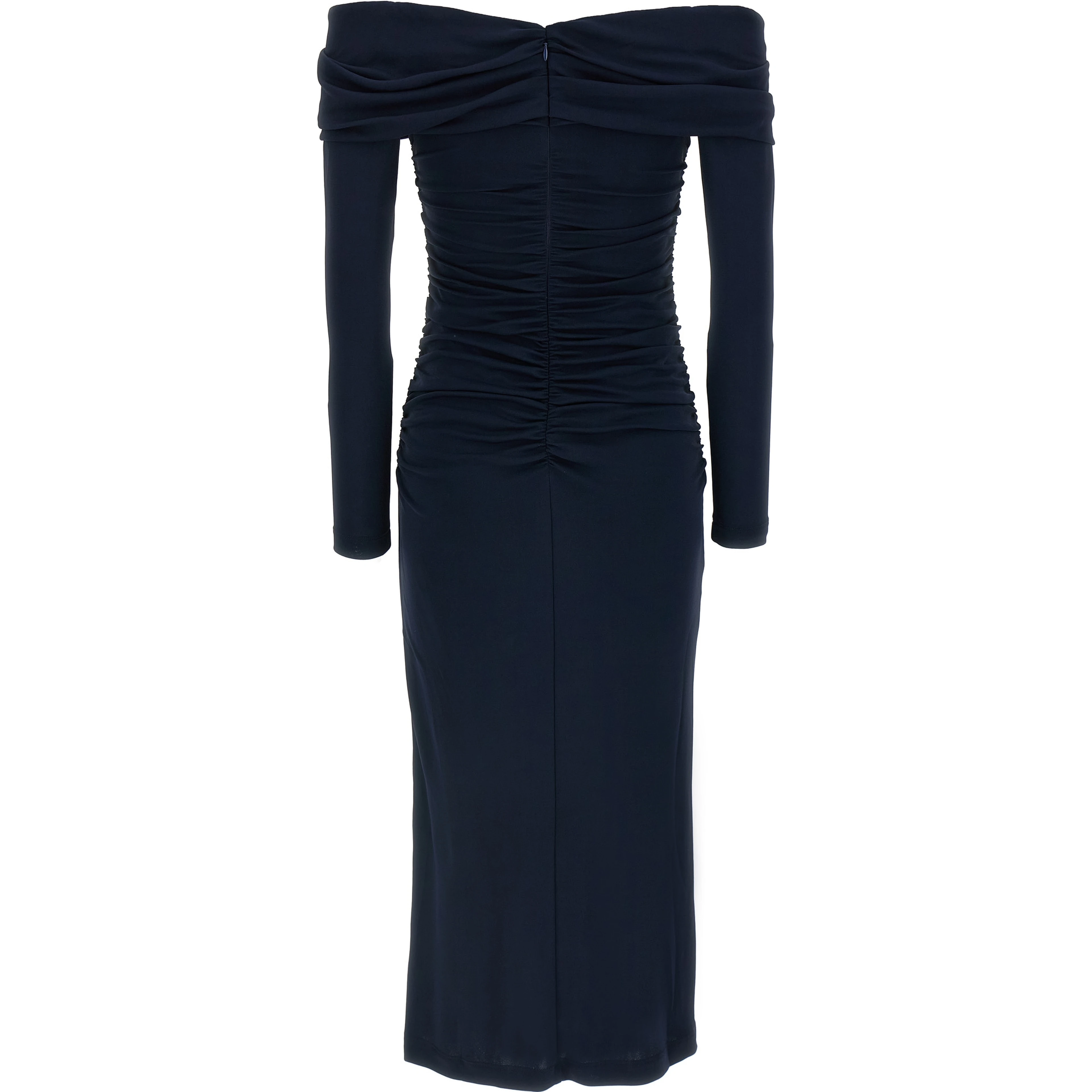 Blue Marabou Midi Dress