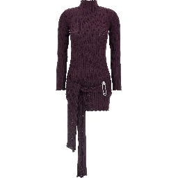 Purple Wool Short Dress