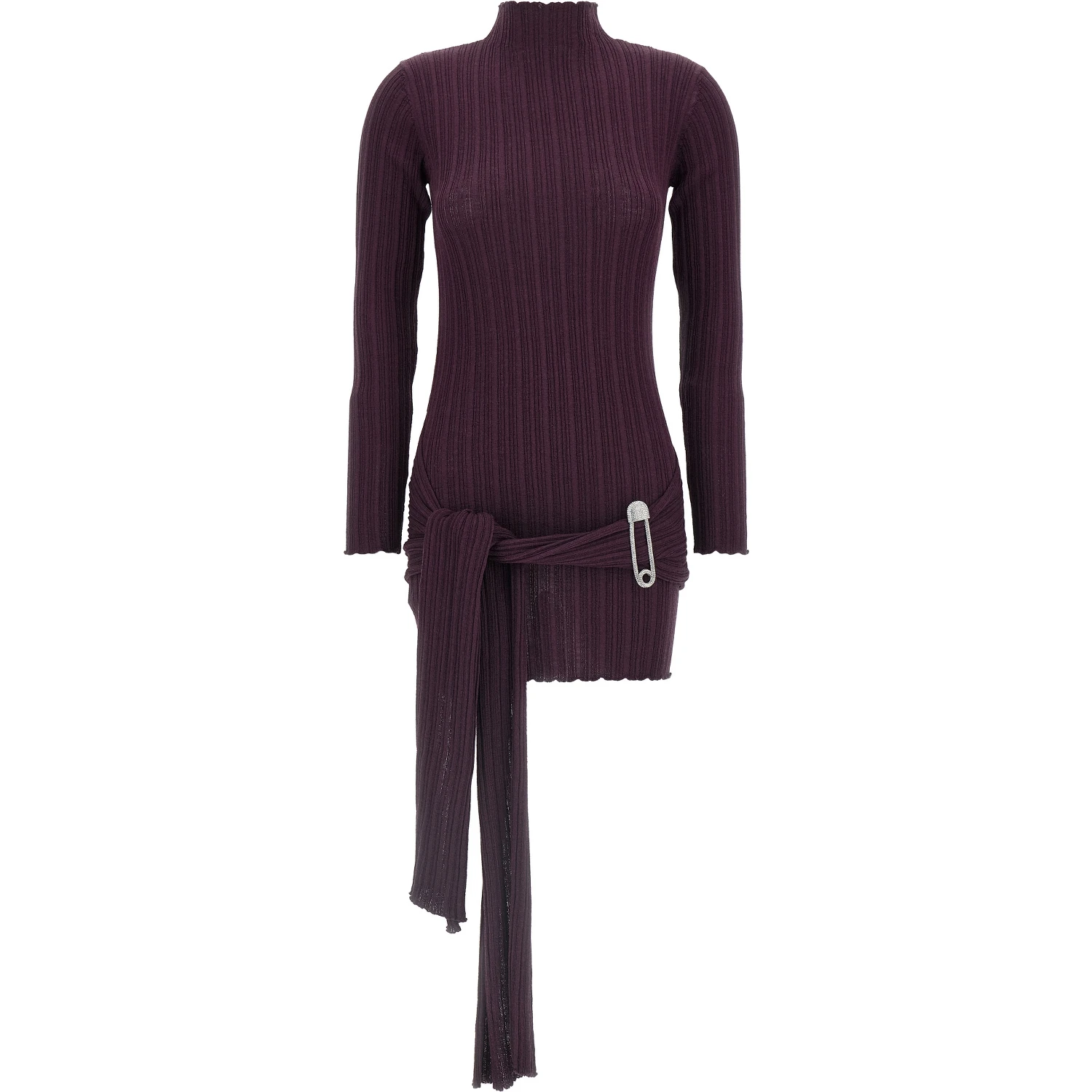 Purple Wool Short Dress