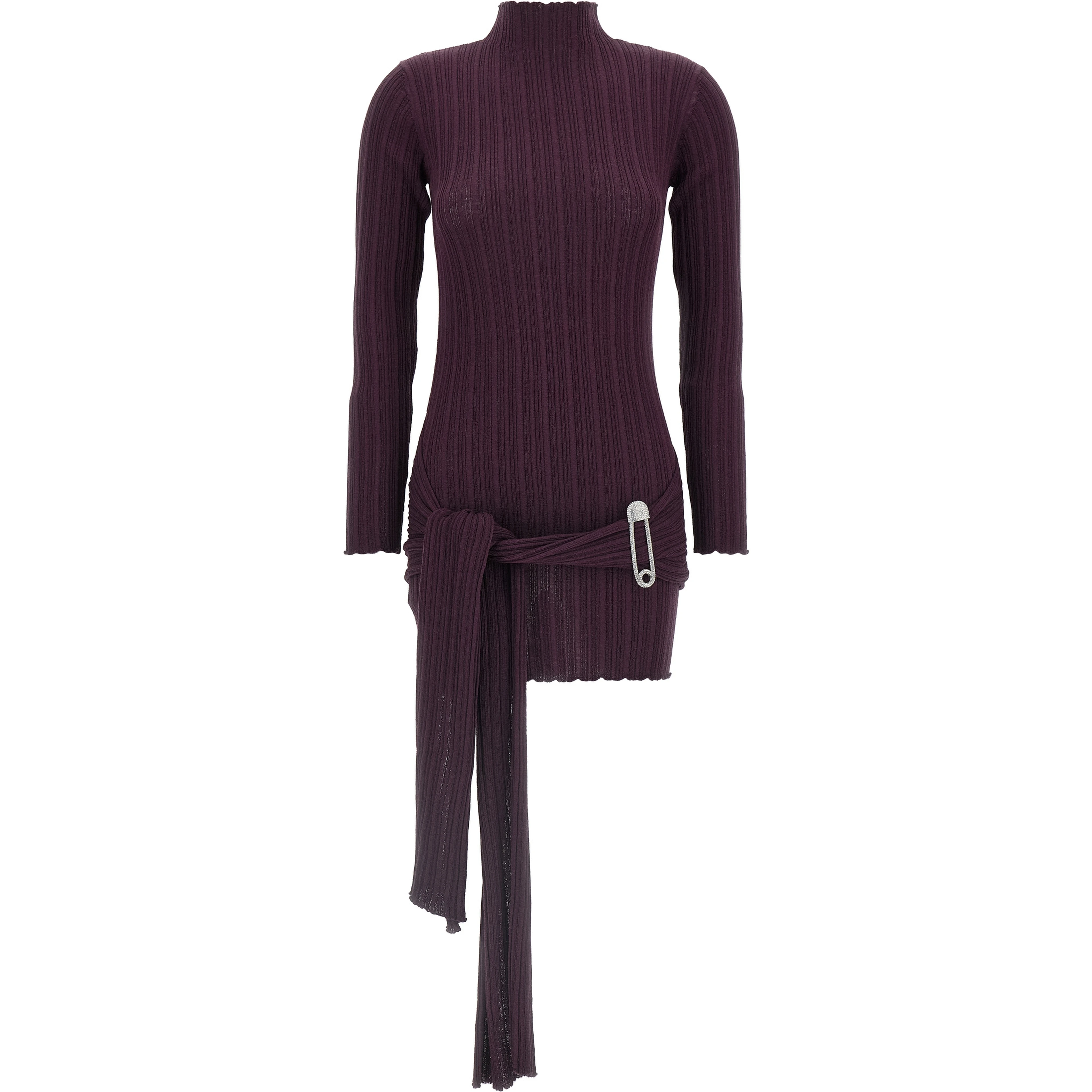 Purple Wool Short Dress