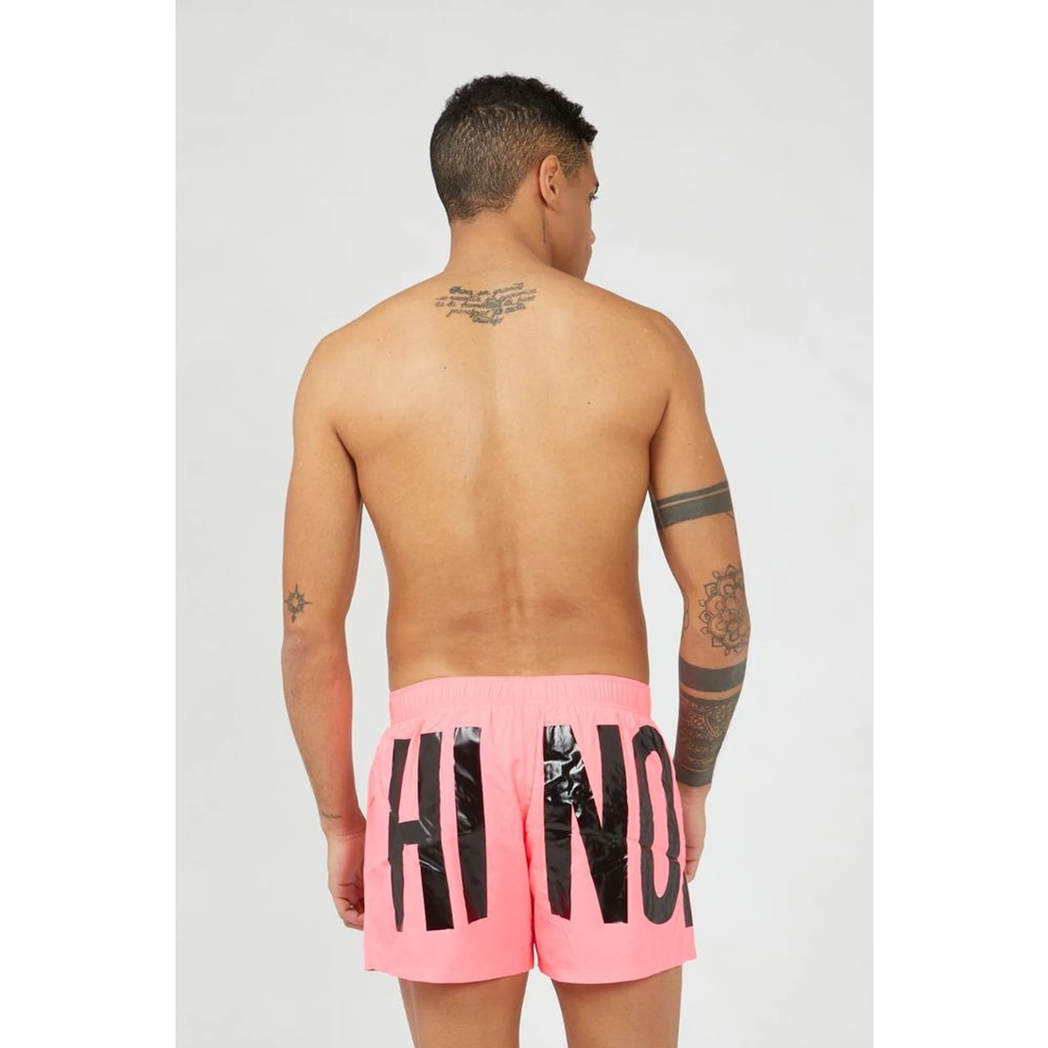 Fuchsia Polyester Swim Shorts
