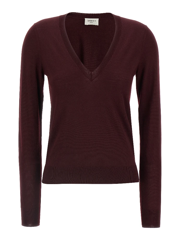 Bordeaux Virgin Wool Cardigan