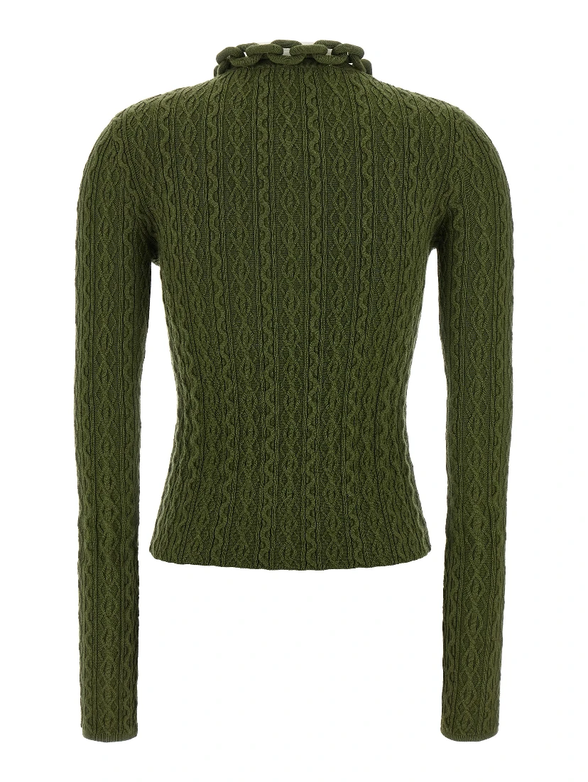Bicolor Wool Cardigan