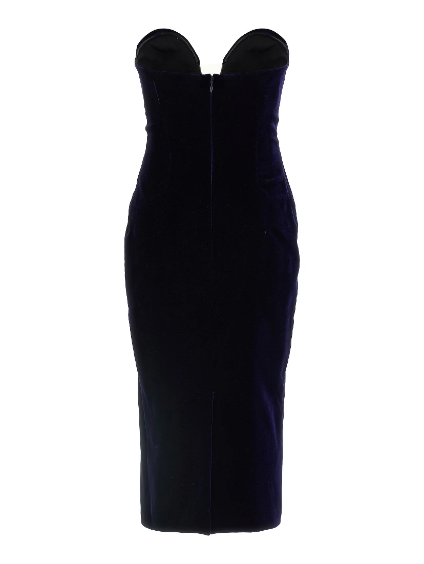 Blue Viscose Midi Dress