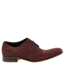 Bordeaux Suede Leather Oxfords And Derbies