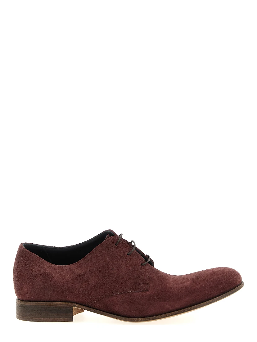 Bordeaux Suede Leather Oxfords And Derbies