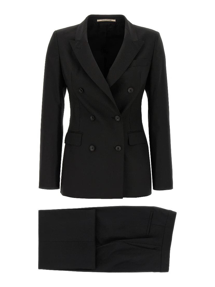 Black Virgin Wool Two-Piece Suit