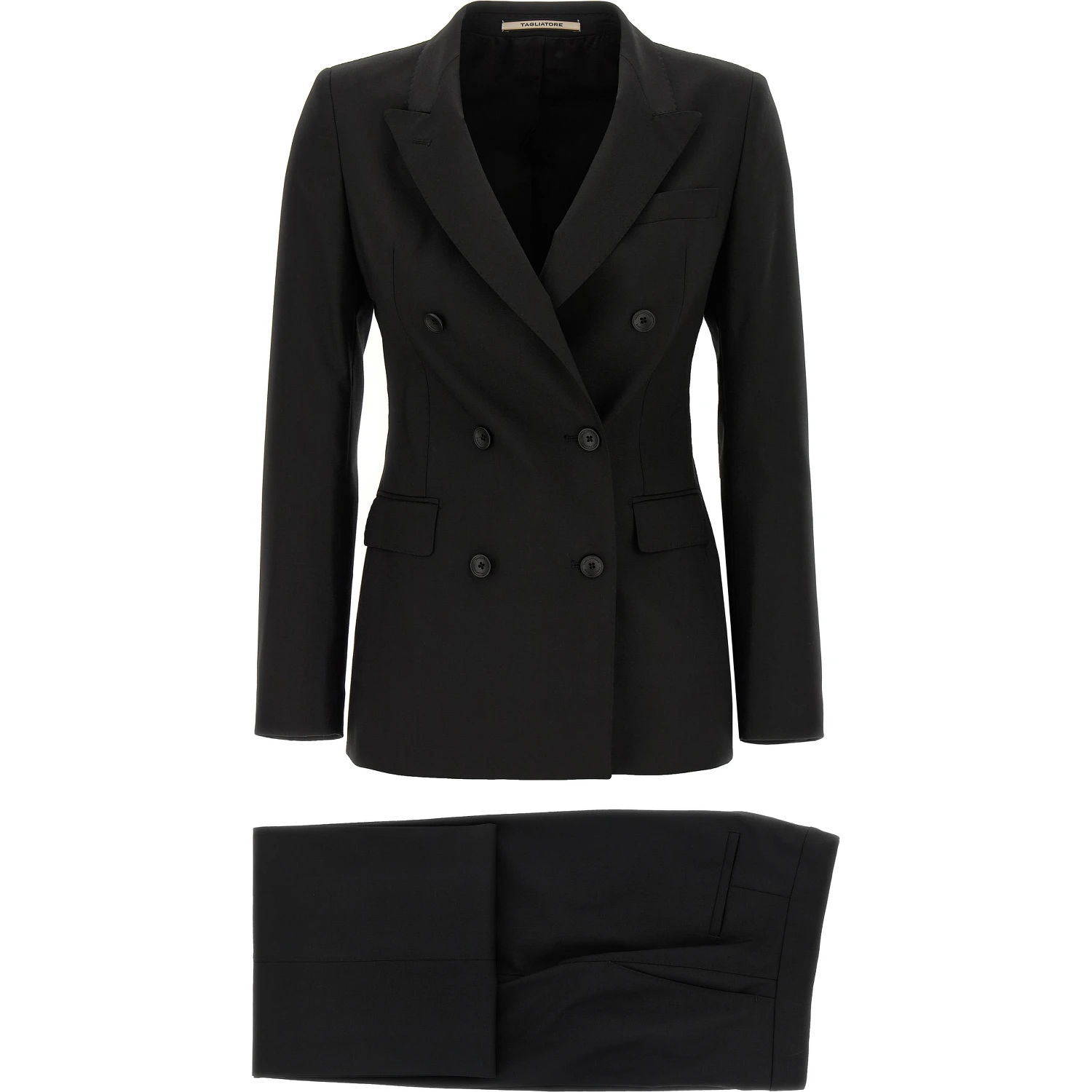Black Virgin Wool Two-Piece Suit