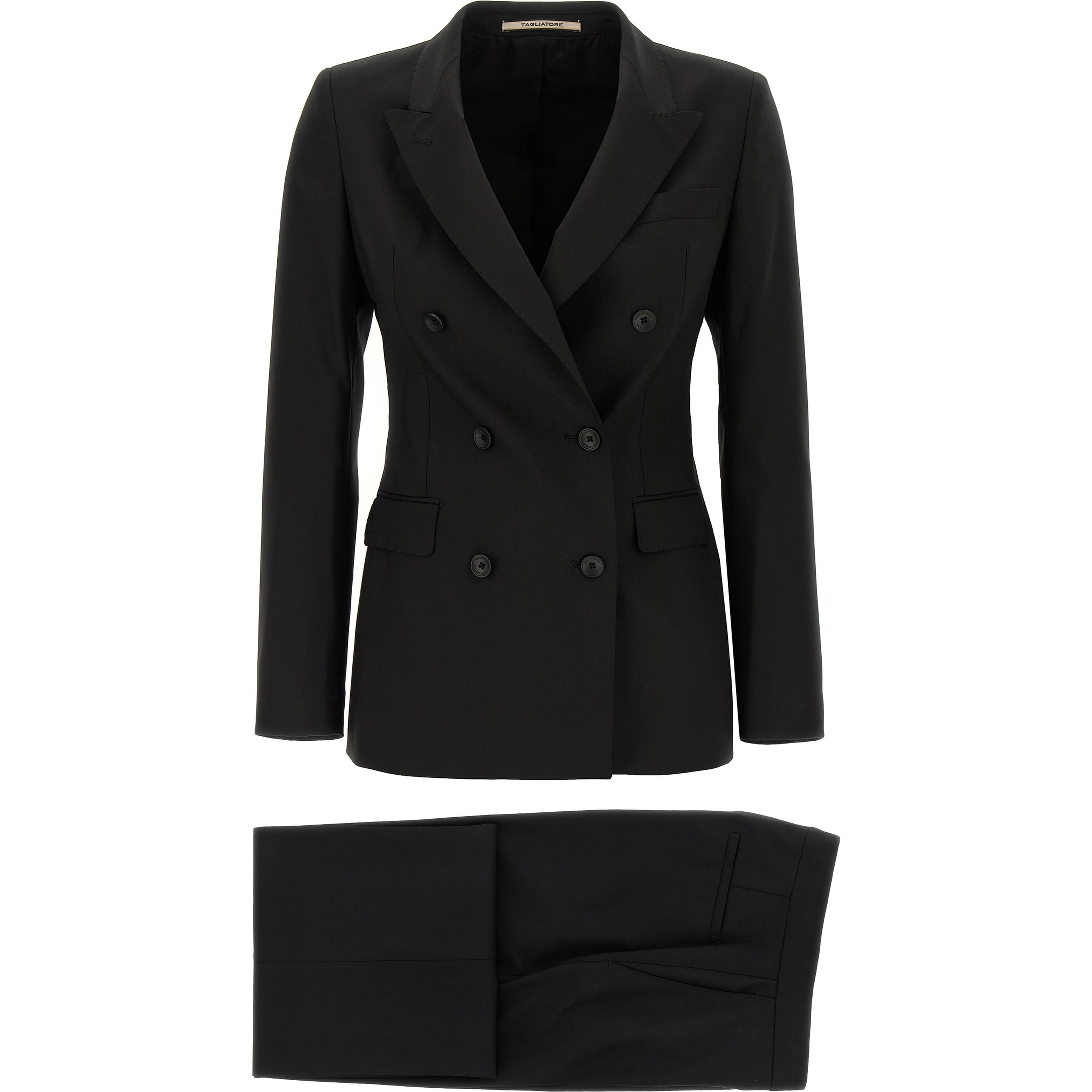 Black Virgin Wool Two-Piece Suit