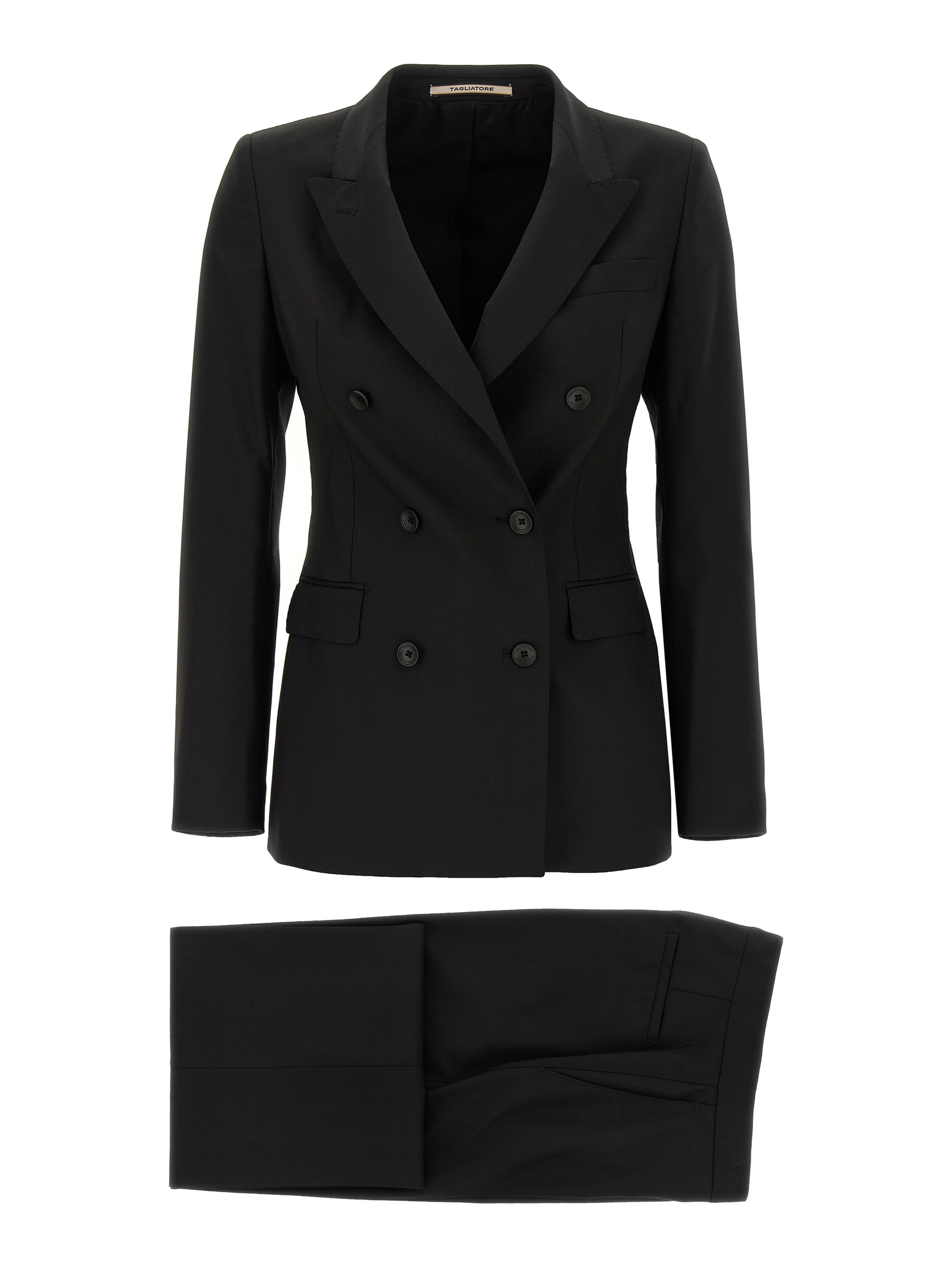 Black Virgin Wool Two-Piece Suit