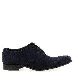 Blue Suede Leather Oxfords And Derbies