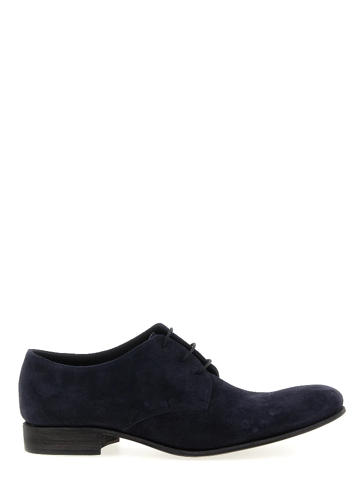 Blue Suede Leather Oxfords And Derbies