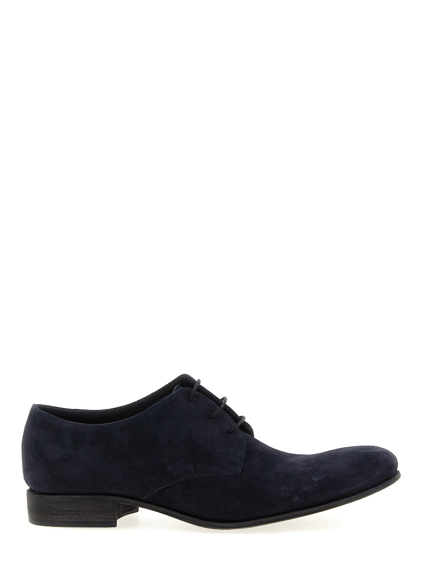 Blue Suede Leather Oxfords And Derbies