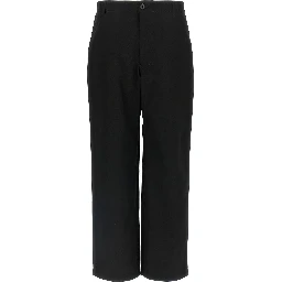 Black Cotton Casual Pants