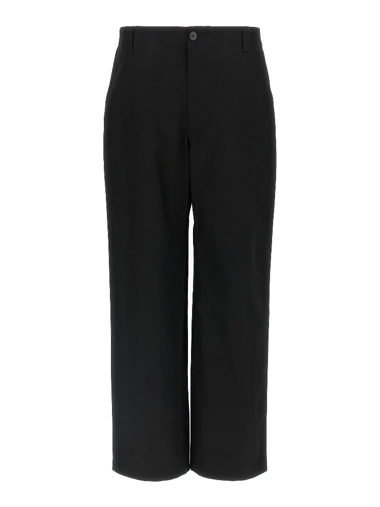 Black Cotton Casual Pants