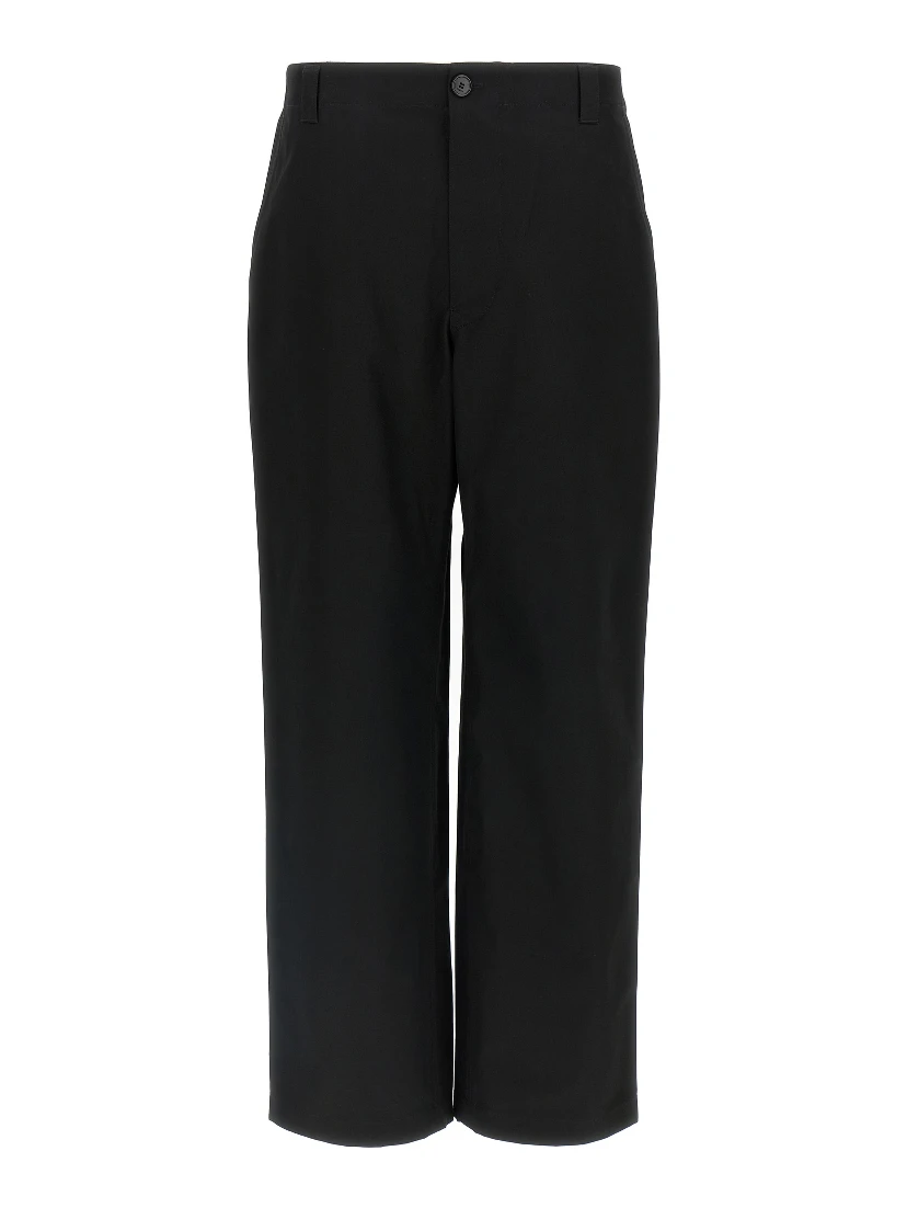Black Cotton Casual Pants