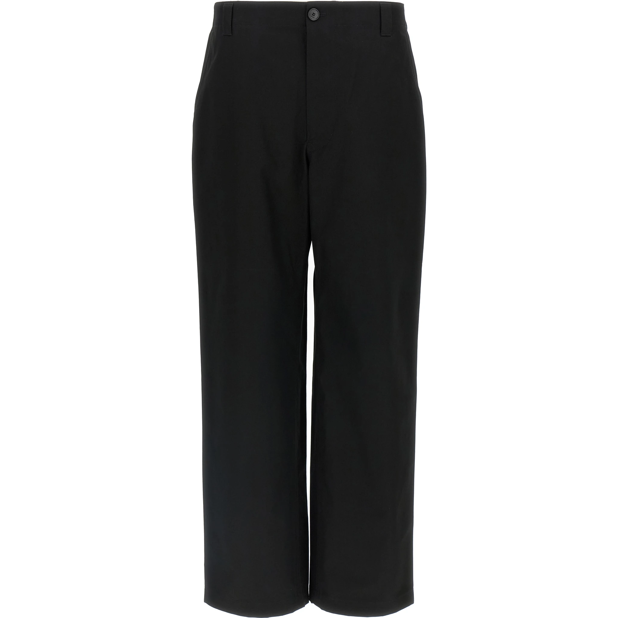 Black Cotton Casual Pants
