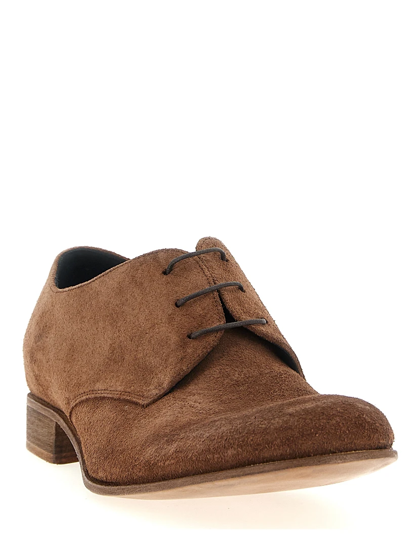 Brown Suede Leather Oxfords And Derbies