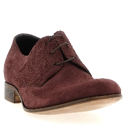 Bordeaux Suede Leather Oxfords And Derbies